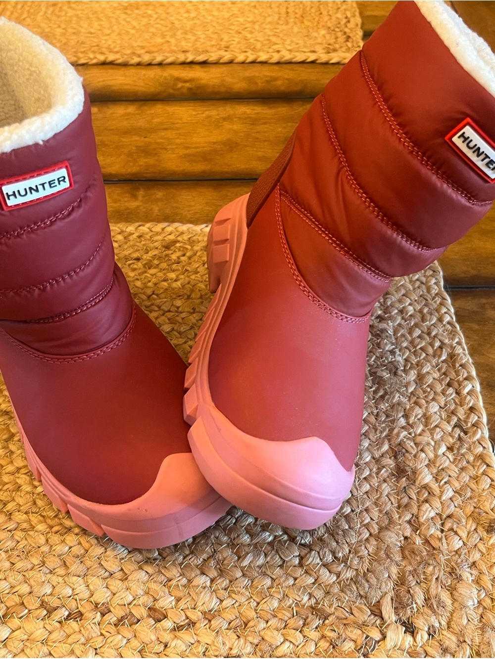 Hunter Kids Pink Winter Rain Boots